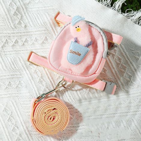 Filiyano – Sac à dos laisse pour chat, corde de promenade antidérapante pour chien, chaîne pour chat, gilet pour petit chien, sangle de poitrine rose (1/2)