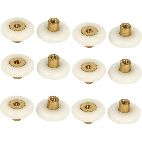 24mm Dia Badezimmertür Fensterkabinett Schiebeflügelrolle Rollenlager 12 Pièces (e83faf43972cd65799d