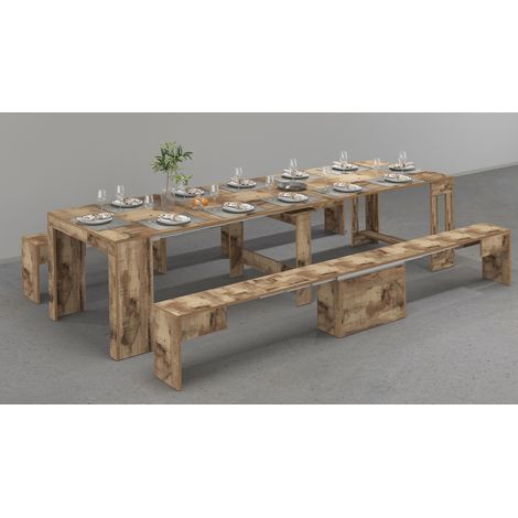Banc extensible contemporain coloris érable Montoya (1/5)