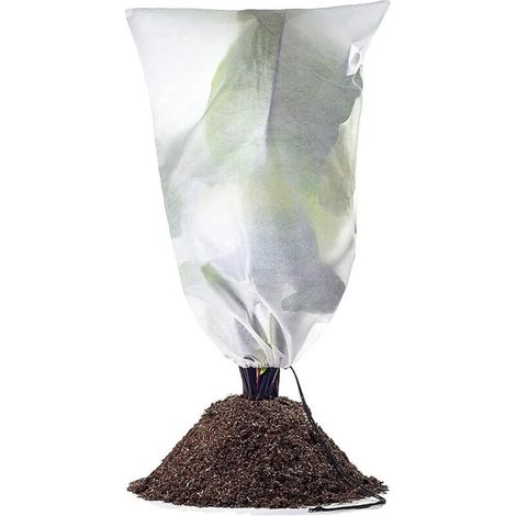 coperture invernali riutilizzabili per piante da esterno, in tessuto non tessuto con coulisse, sacchetti protettivi antigelo per piante, 60x80 cm (1/4)