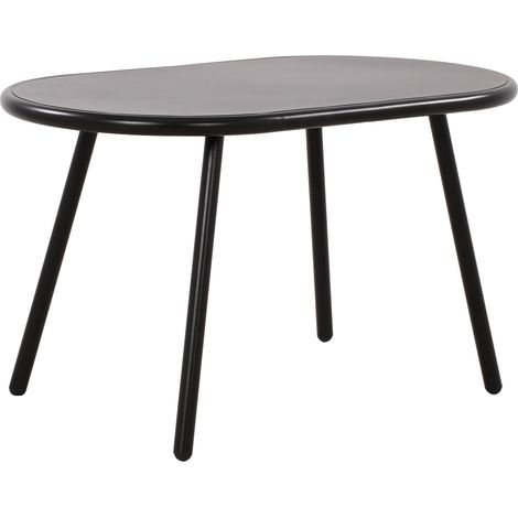 Tavolino ovale da interno/esterno in polipropilene riciclato nero 80 x 45 cm 100009189