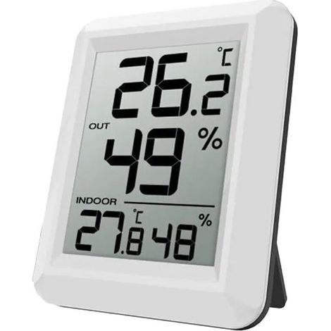 Station météo sans fil intérieur/extérieur avec capteur extérieur. petit thermomètre hygromètre numérique. Compact et précis.