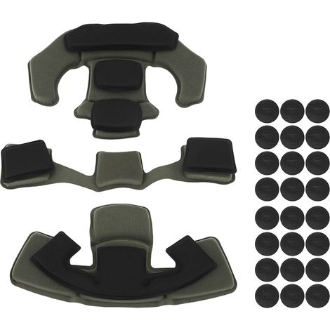 Kit de rembourrage 3 pièces en mousse à mémoire de forme pour casque de moto, scooter et vélo universel, couleur vert OD (1/5)