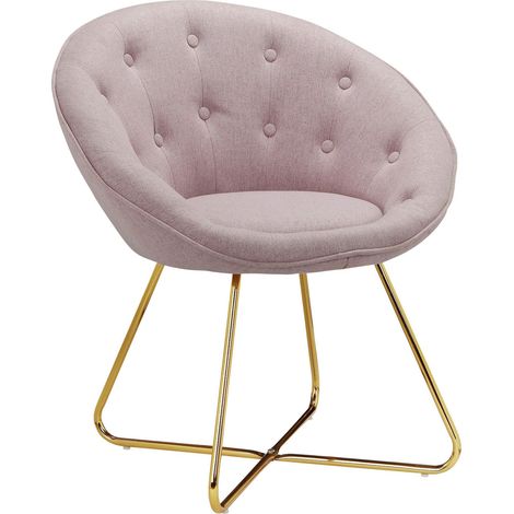 Tigela-Chaise d’appoint rembourrée en tissu Woollook Rose