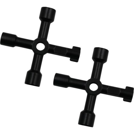 2 Pièces Croix Clé Multifonction, Clé Utilitaire Multifonction, 4 Voies Clé Multifonction, pour l'Entretien Compteurs d'eau, d'Electricité et Ascenseurs (1/5)