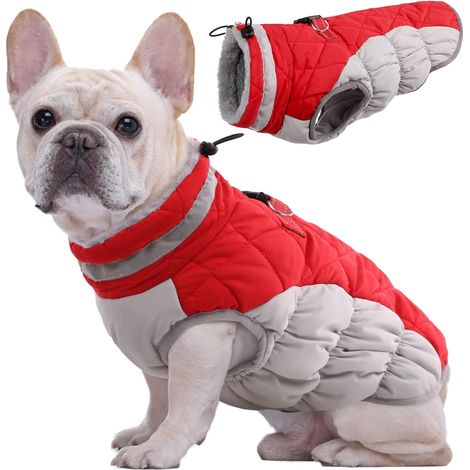 Manteau d'hiver imperméable et chaud pour chien, idéal pour les petits, moyens et grands chiens. Doublure polaire confortable, gilet d'hiver avec col en fourrure et fermeture éclair réfléchissante. Vê