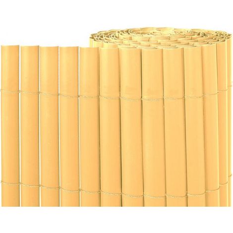 Canniccio PVC Recinzione recinto Balcone frangivento 1,5 x 5 m, naturale, per Giardini e Balconi, Frangivento
