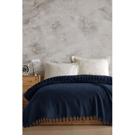 Manta de piqué manta de verano Pique 100% RECYCLED Navy
