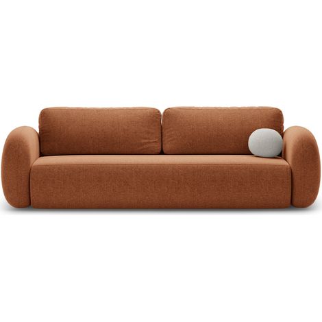 Canapé convertible avec coffre 3 places chenille brique (1/5)