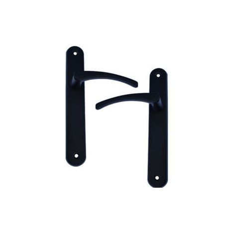Quincadeco – Poignée de porte coulissante Lisea noir ST – Aluminium époxy résistant – Entraxe 195mm pour portes 38 à 46mm