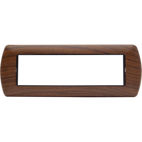 Placchetta Interruttore Copriprese Effetto Legno Scuro 7 posti T-12 (1/3)