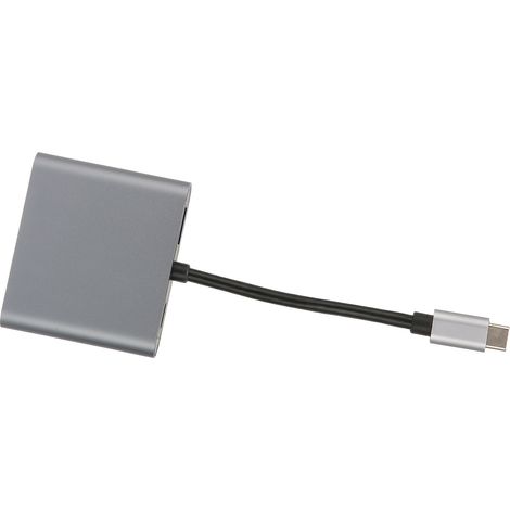Adaptateur USB-C en Aluminium Multiport Haute Vitesse 5Gbps Compatible 4K Anti-Interférences