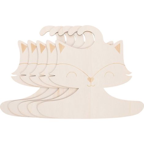 Cintres pour vêtements de bébé à motifs d'animaux de dessin animé, compatibles avec un usage domestique, en bois, lot de 5. (1/4)
