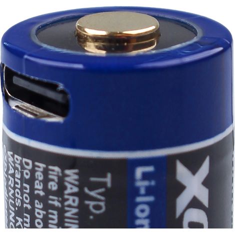 5x XCell 16340 Pro Li-Ion Akku 3,6V 850mAh USB-C – CR123A-Format (1/2)