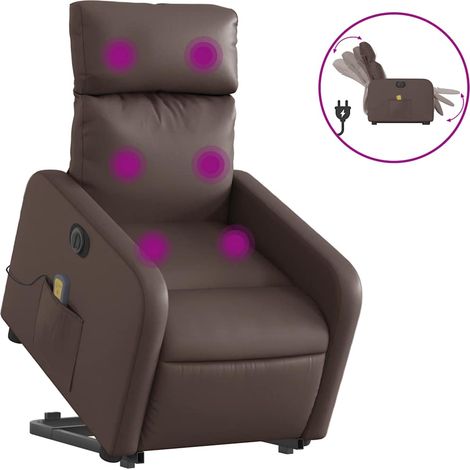 Maison Exclusive - Poltrona Alzapersona Elettrica Reclinabile Marrone Similpelle