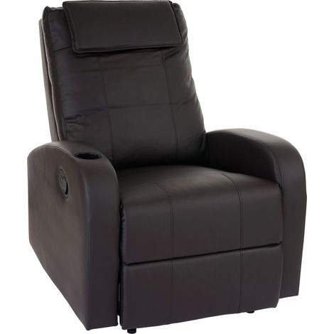Sillón TV Durham, sillón TV reclinable, polipiel, café (1/5)