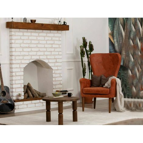 Dmora - Wohnzimmertisch Dpedron, Niedriger Wohnzimmertisch, Kaffeeregal, Couchtisch für Sofa, 60x60h40 cm, Nussbaum (1/5)
