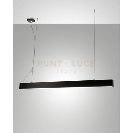 NEXT LAMPADARIO A SOSPENSIONE NERO L.112X4,6CM DIMMERABILE DOPPIA EMISSIONE A LED 3000K - 22+23W - 2600+2860 lm