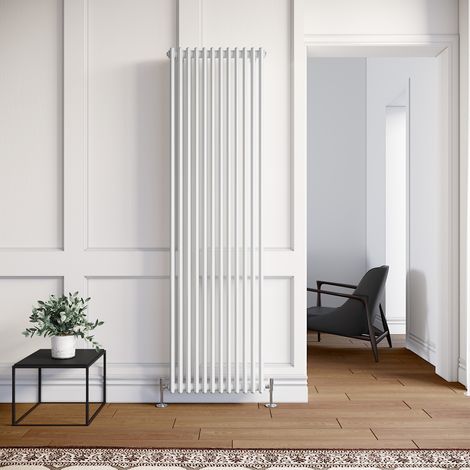 ELEGANT 1800 x 560mm Double Bar Traditional Vertical Column Radiator White (1/5)
