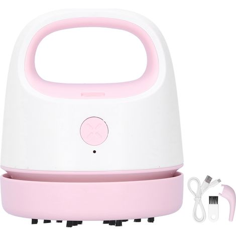 Nettoyeur de Bureau Mini 2 Niveaux Portable, Collecteur de Poussière USB pour Maison/Bureau Rose (1/5)
