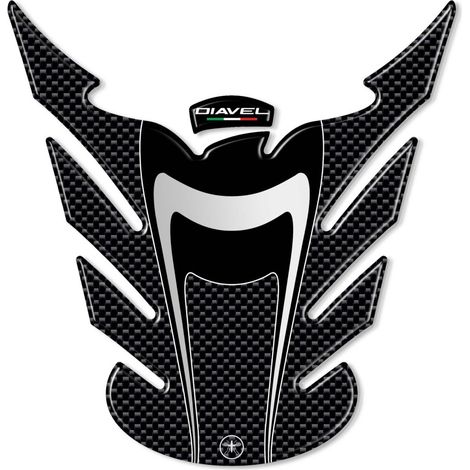 PARASERBATOIO ADESIVO 3D RESINA GEL CARBONIO compatibile per MOTO DUCATI DIAVEL (1/2)