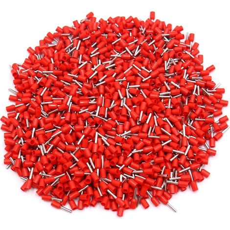 1000Pc 1mm2 AWG18 Isolation automobile fin cordon fil Borne rouge embouts (1/2)