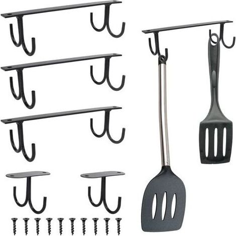 5PCS Tasse Rangement Crochets Porte Tasse à Suspendre Porte-tasses Sous une Etagère Tasses Crochets de Rangementporte Tasse Suspendue à Visser Crochet Porte Tasse pour Cuisine Tasse Spatule (1/5)