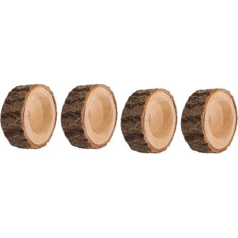 Lot de 4 décorations artisanales en bois – Objets décoratifs faits main (1/5)