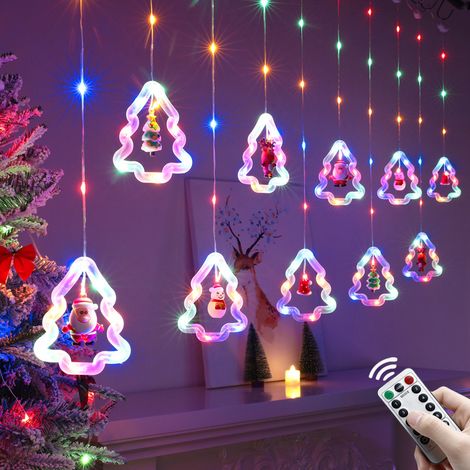 Guirlande lumineuse LED de 3 m pour l'extérieur et l'intérieur, rideau lumineux de Noël USB avec télécommande, étanche IP44, lumière colorée (1/5)