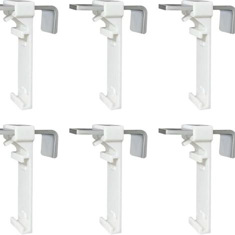 Set di 6 staffe di fissaggio per doppie tende a rullo, doppie tende senza foratura, a clip e adesive, come accessorio di ricambio per il fissaggio a una finestra fissa in PVC. (1/4)