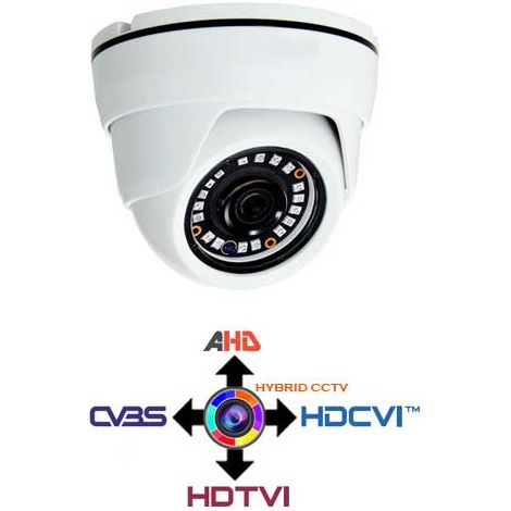 Dome Caméra CCTV fixé 2.8mm 4IN1 Hybride 1Mpx HD@720p IP20