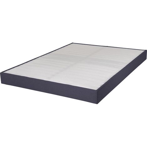 Sommier tapissier 140x190 cm avec renfort lombaire gris foncé - DREAMO (1/2)