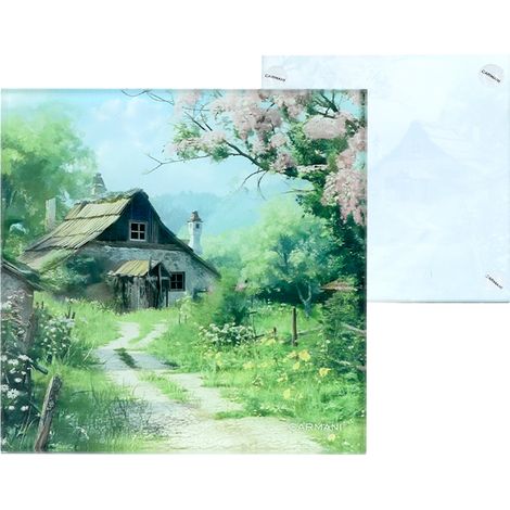 Carmani, posavasos de cristal 11,5x11,5cm - asentamiento campesino (1/2)