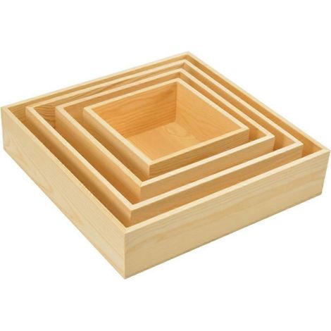 Größen, quadratische Holzbox, minimalistisches DIY-Bastelset für rustikale Schreibtisch-Organizer