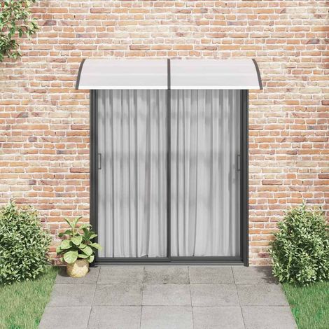 Auvent Marquise de porte, Store Banne pour porte, Noir et transparent 200x80 cm PC OIB8341E (1/3)