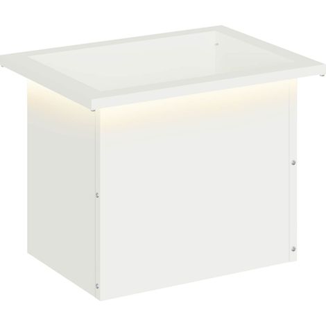 Garden Planter with LED White 30 x 40 x 30 cm Steel vidaXL