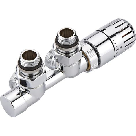 Robinet thermostatique radiateur d'angle équerre - Adaptateur cuivre 15mm (1/7)