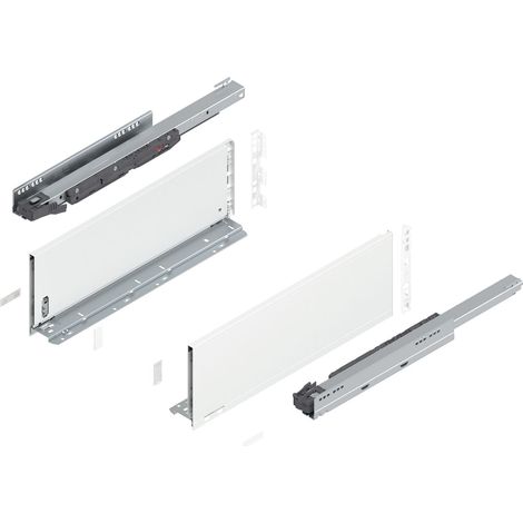 Blum Legrabox pure H C Schubladenschienen Set 1 Paar, 40kg 500mm Tip On Vollauszug, seidenweiß (1/5)