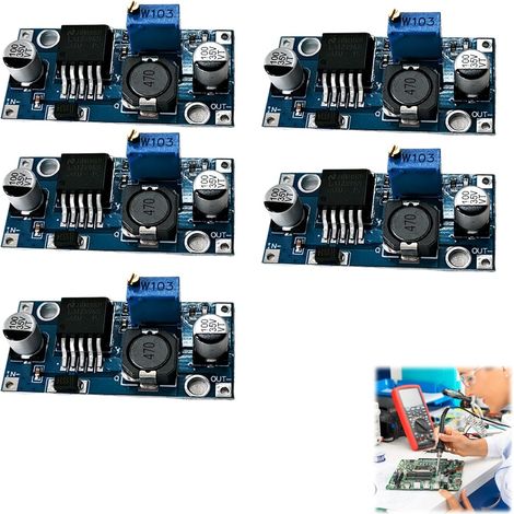 5 Pièce DC-DC Convertisseur Abaisseur de Tension, 3.2-40V à 1.25-35V, Module Régulateur de Tension Step Down, Haute Efficacité, pour Projets Électroniques (1/5)