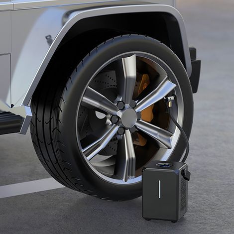 Gonfleur de pneu 2-en-1 filaire et sans fil, compresseur d'air portable avec affichage numérique du pression (1/5)