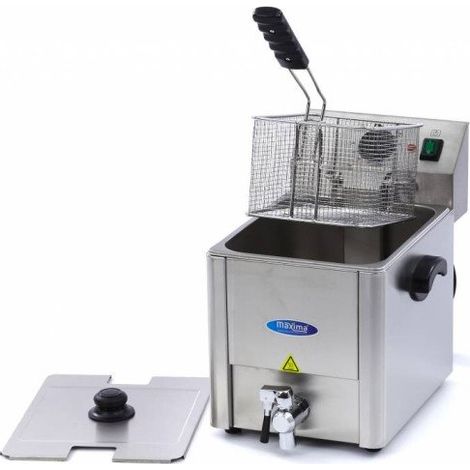 Friteuse professionnelle - Électrique - 8 litres - Robinet de vidange - Zone froide - Maxima