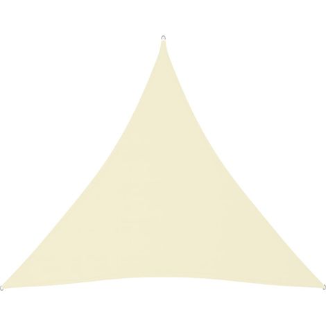 Voile de parasol Tissu Oxford triangulaire 6x6x6 m Crème (1/5)