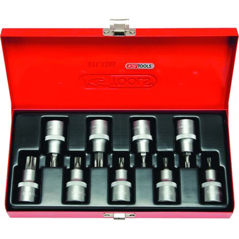 KS-TOOLS KS TOOLS 1/2" Bit-Stecknuss-Set CHROMEplus 9-teilig für TX-Schrauben