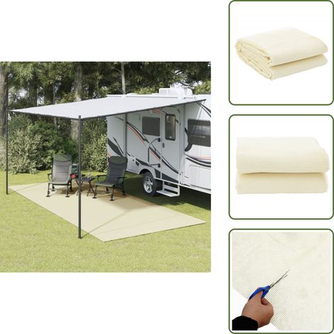 The Living Store Zeltteppich Creme 5,5x2,5 m - Campingausrüstung - Zeltausrüstung - Zeltbodenmatte - Reiseaccessoires - Gartenmöbel (1/5)