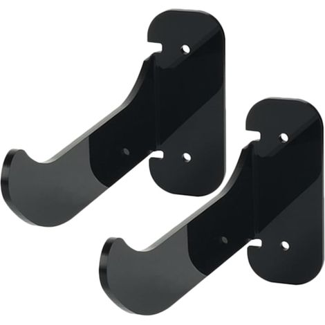 2pcs Support Mural pour Tapis de Yoga en Acrylique Noir, Solide et Stable, Étanche, Rangement Pratique pour Salle de Sport ou Salle de Bain (1/5)