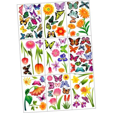 Static Cling Window Stickers 20x30 cm 9 Pieces Multicolor
