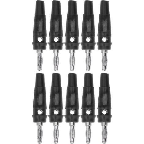 Connecteur banane 4 mm de type lanterne, fil en alliage de cuivre, caoutchouc souple, sans soudure, noir (1/5)