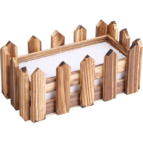 Jardinière artisanale en bois, fabriquée à partir d'une clôture, pour fleurs et plantes succulentes (16 x 8,5 x 7 cm) (1/5)