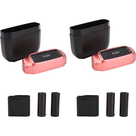 2 poubelles voiture suspendues sacs intégrés – Étanches bac déchets automobile bureau maison rose rouge, pratique (1/5)
