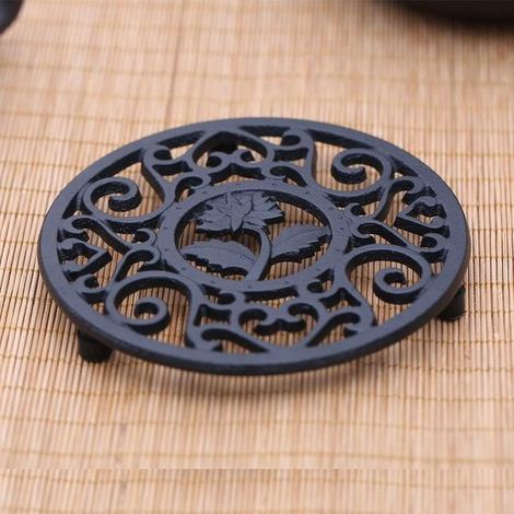 Posavasos de hierro fundido - Duradero - Negro - 13,5 cm (1/5)